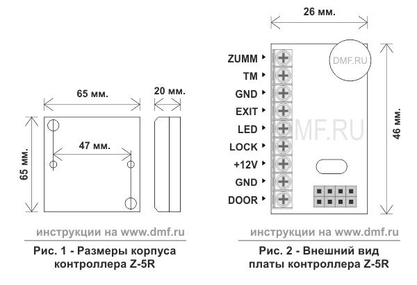 габариты корпуса контроллера Z-5R